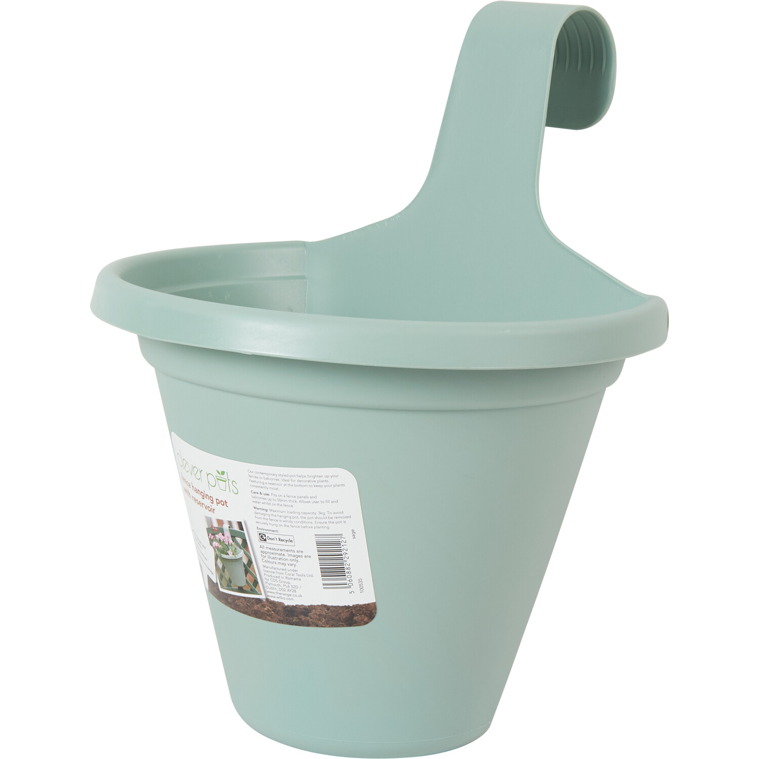 Clever Pots Hang Pot With Reservoir Sage Image 3