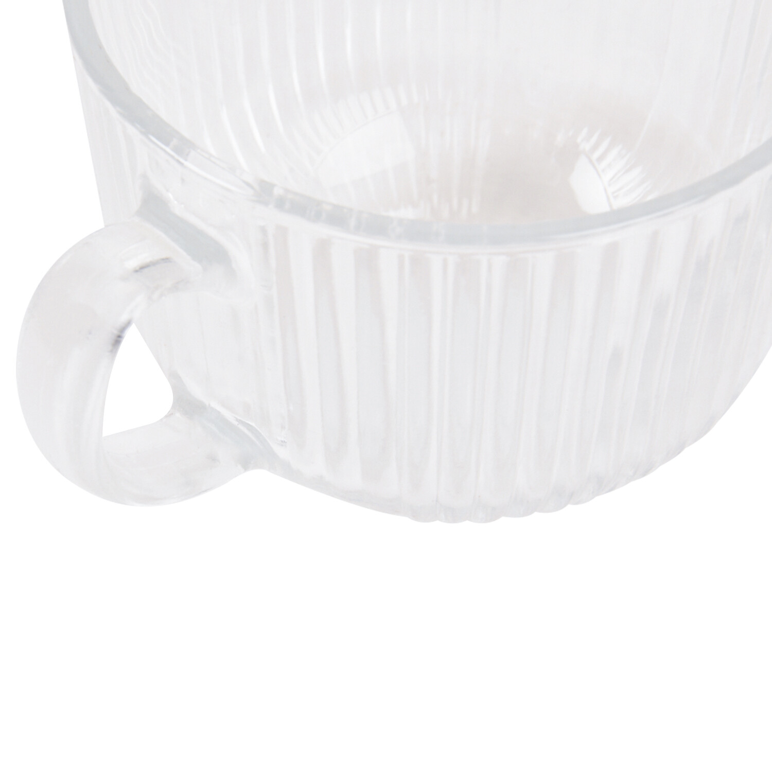 Ribbed Glass Mug 500ml - Clear Image 3