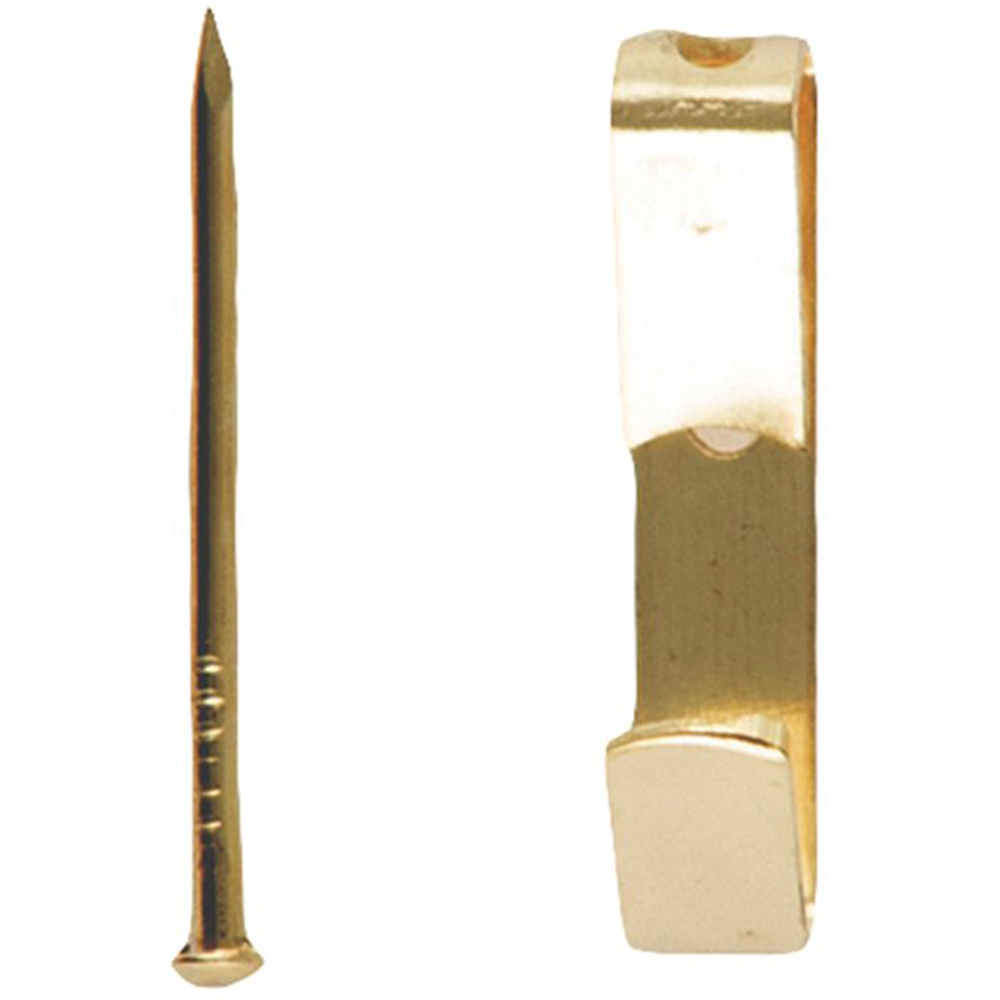 Hiatt Brass Picture Hook and Pin 10 Pack Image 2