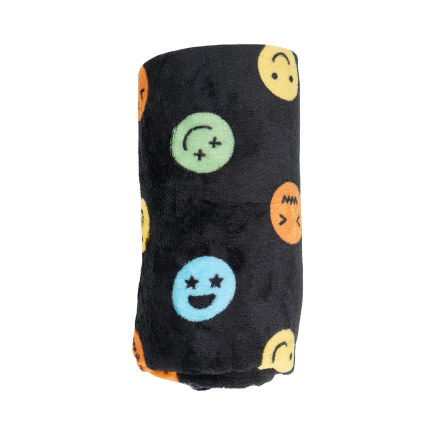 Fun Faces Printed Fleece Throw Black Image 2