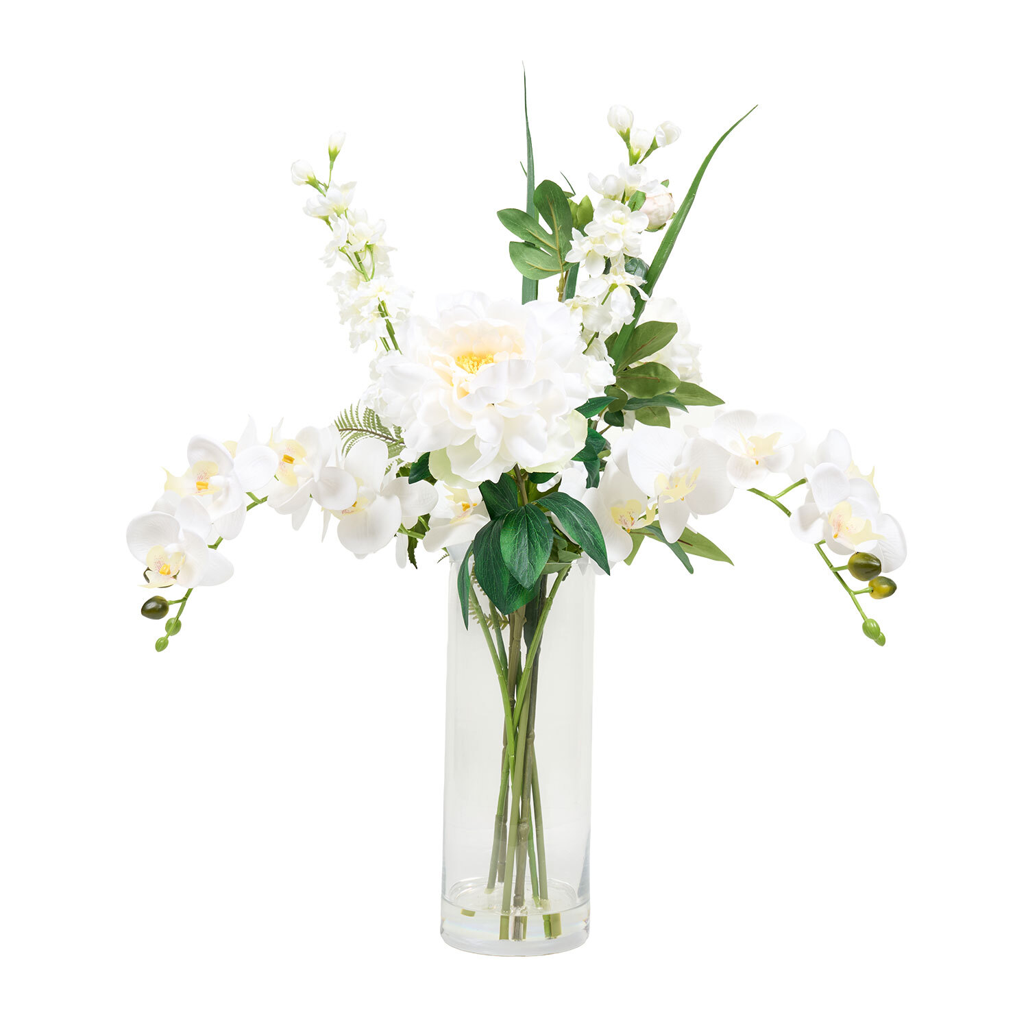 Orchid & Delphinium Vase Arrng Image 3