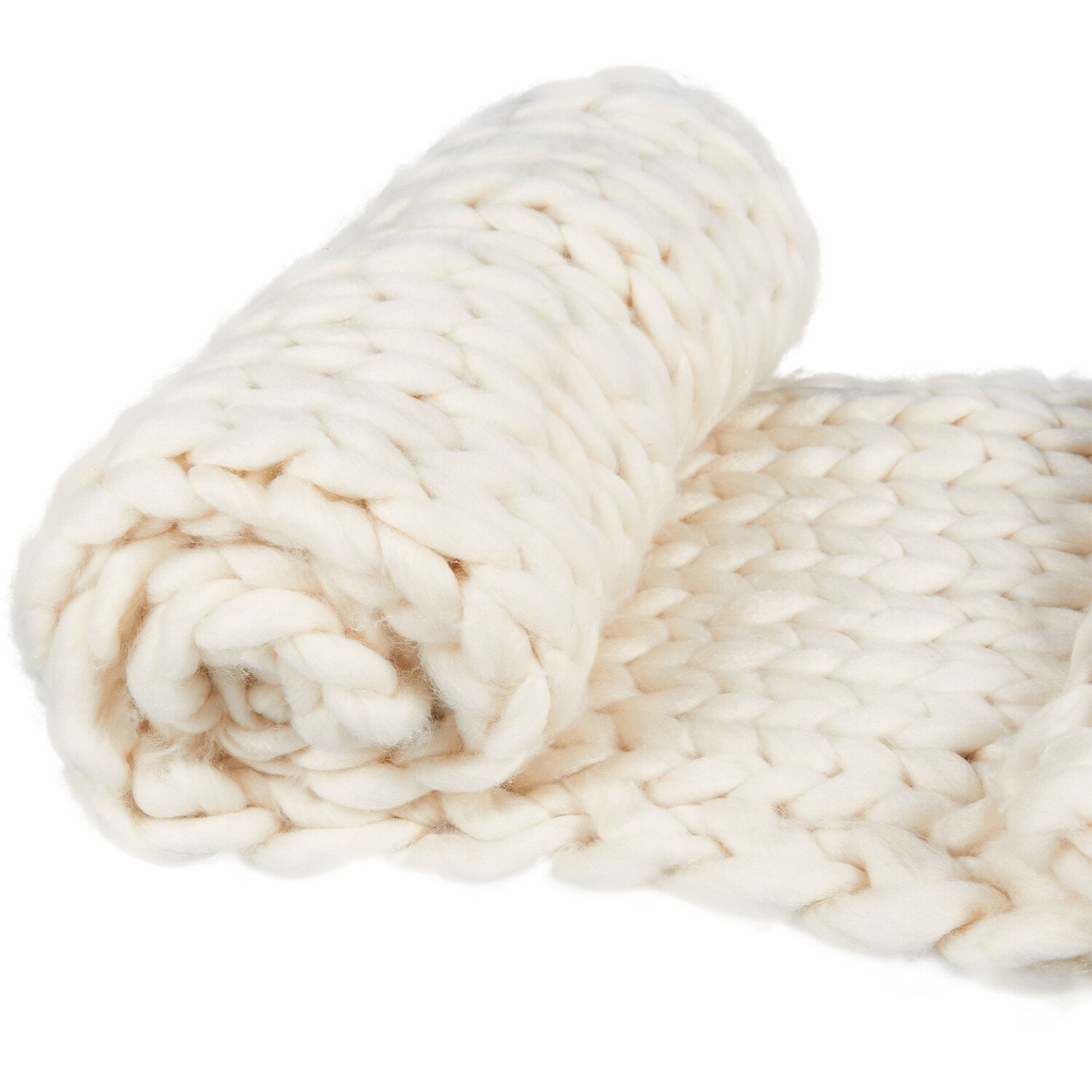 Divante Chunky Knit Throw - Ivory Image 4