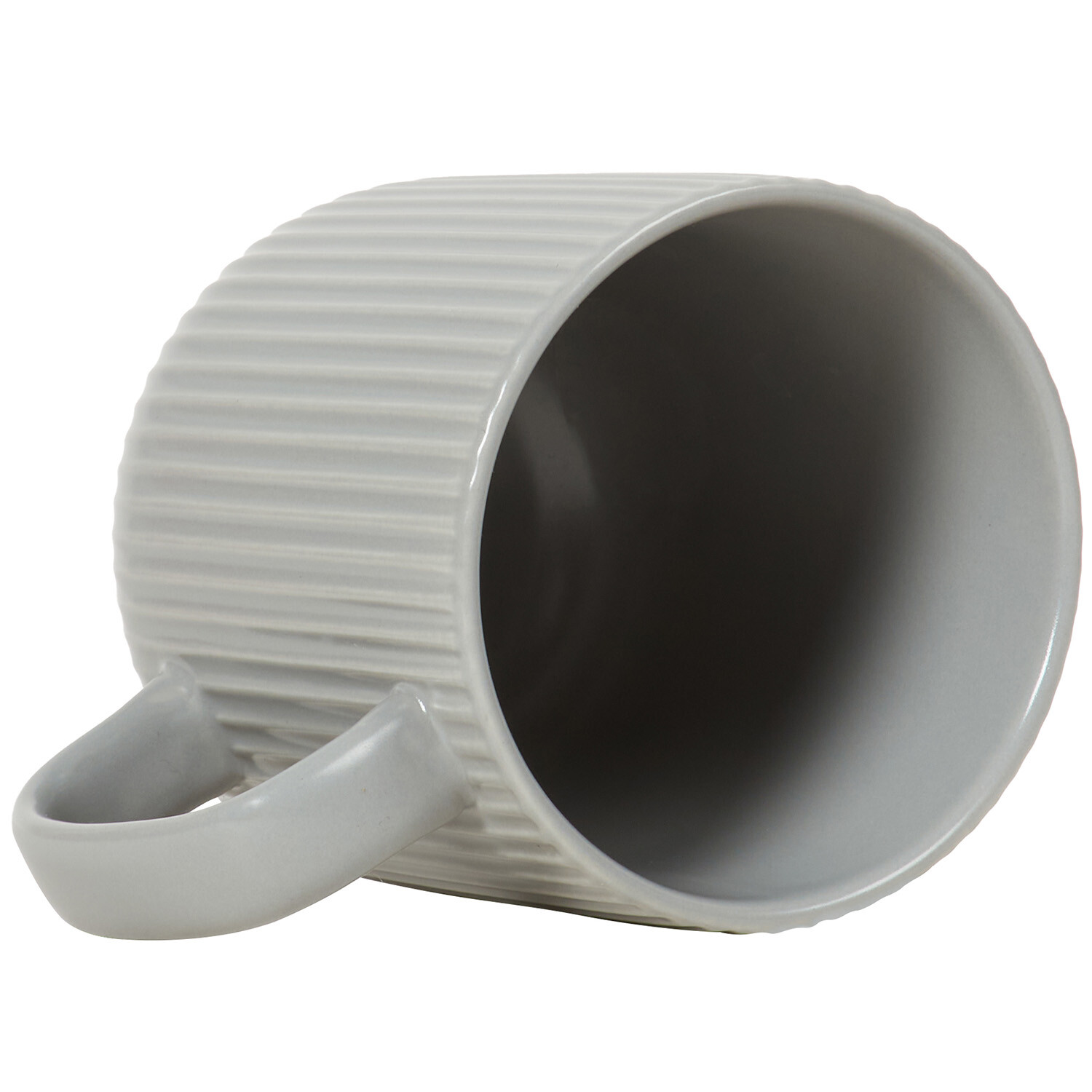 Set of 4 Ribbed Mugs - Grey Image 4