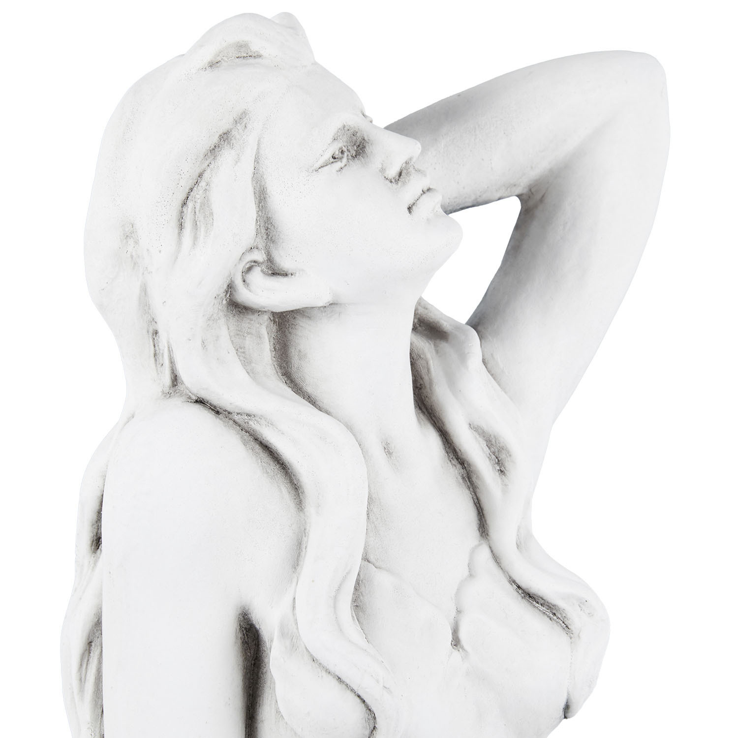 Sitting Mermaid Statue - White and Blue Image 3