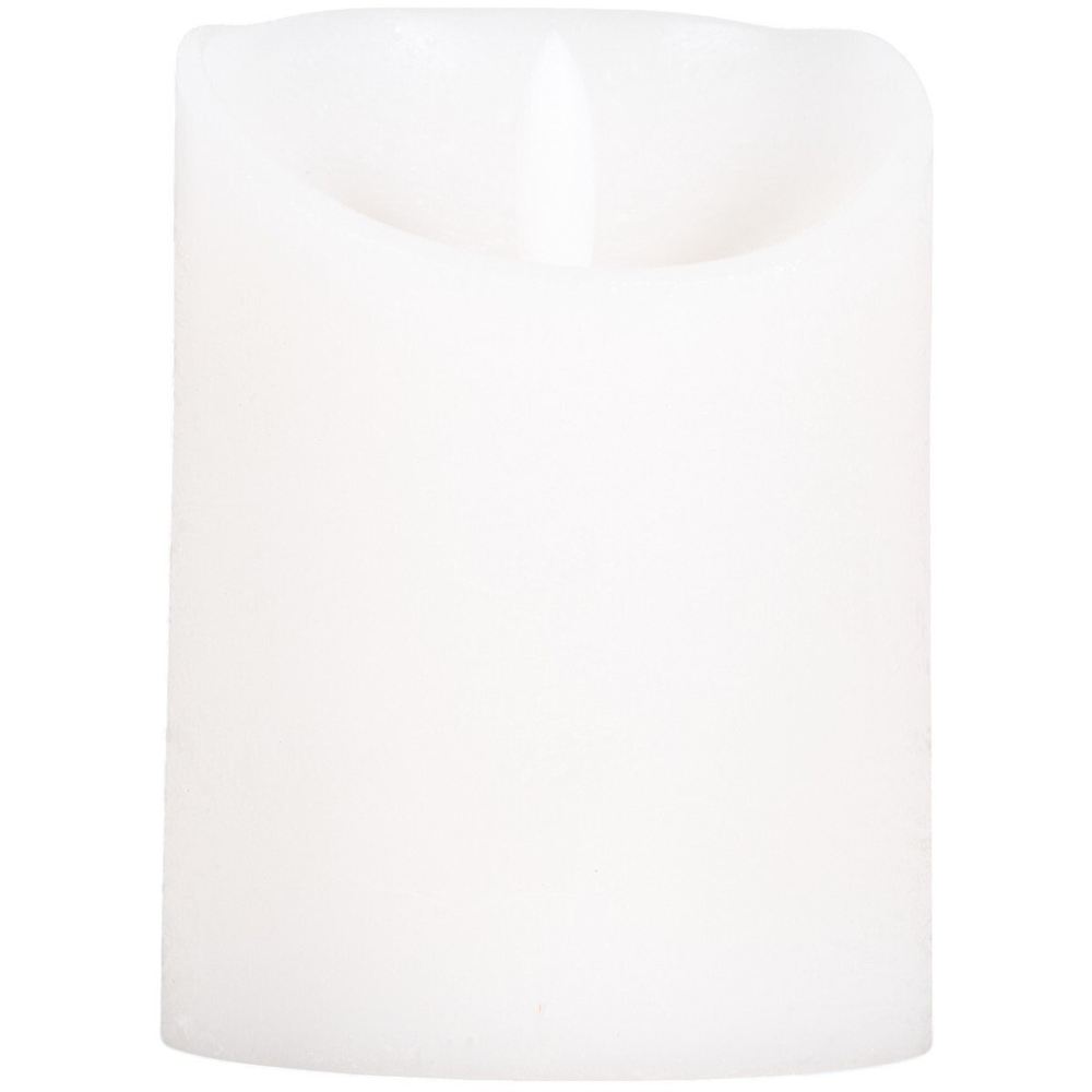 Cosy Cotton LED Pillar Candle - White / 10cm Image 3