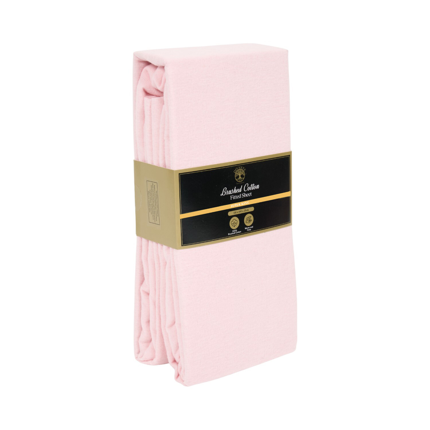 Cosy Brushed Cotton Fitted Sheet Blush Superking Image 2