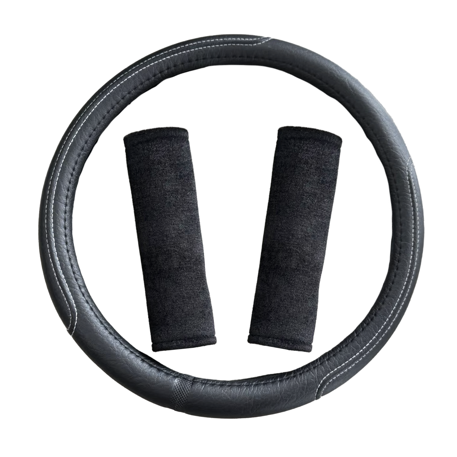 Carkit Steering Wheel Glove and Seatbelt Pads Black Image 2