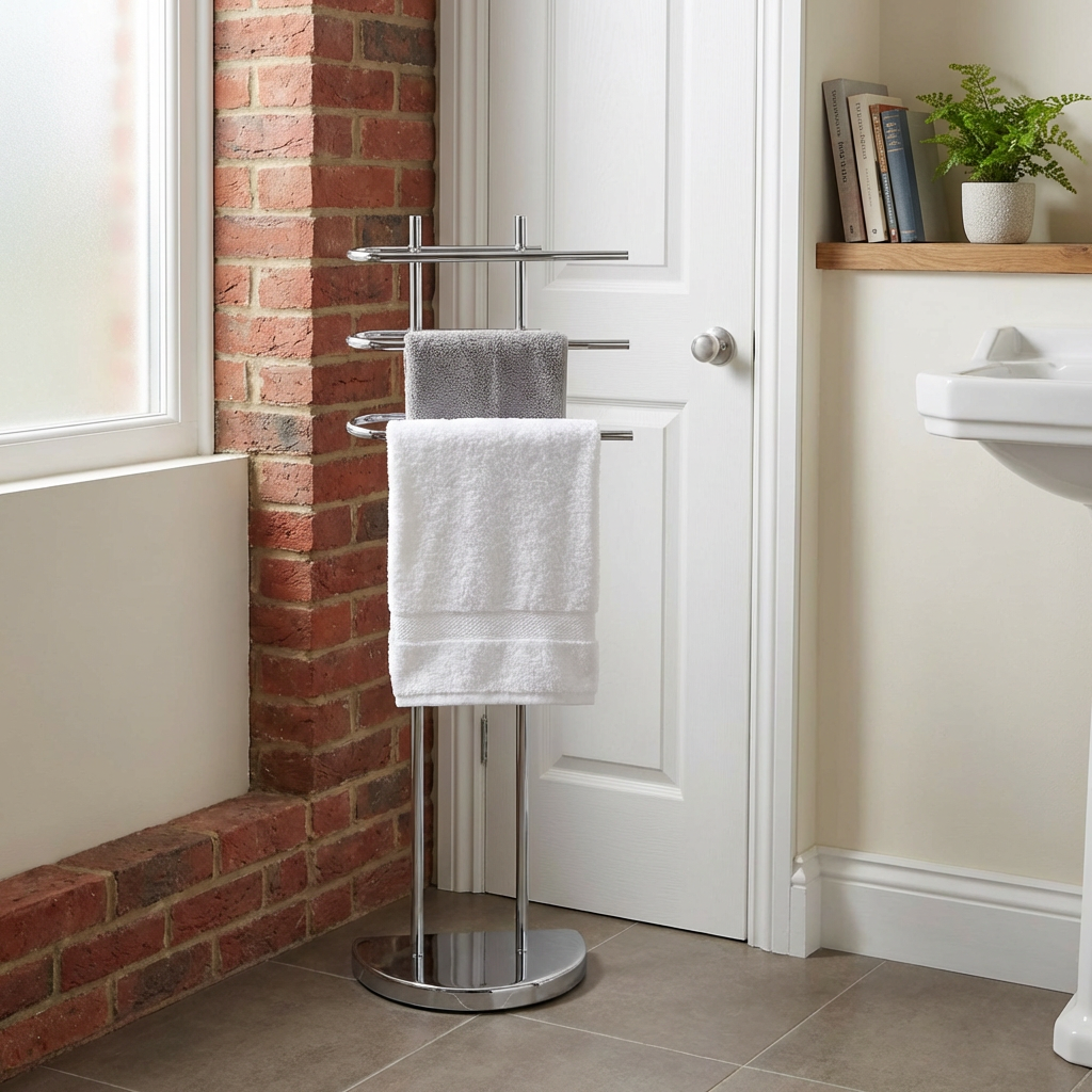 Silver 3 Tier Towel Rail Image 6