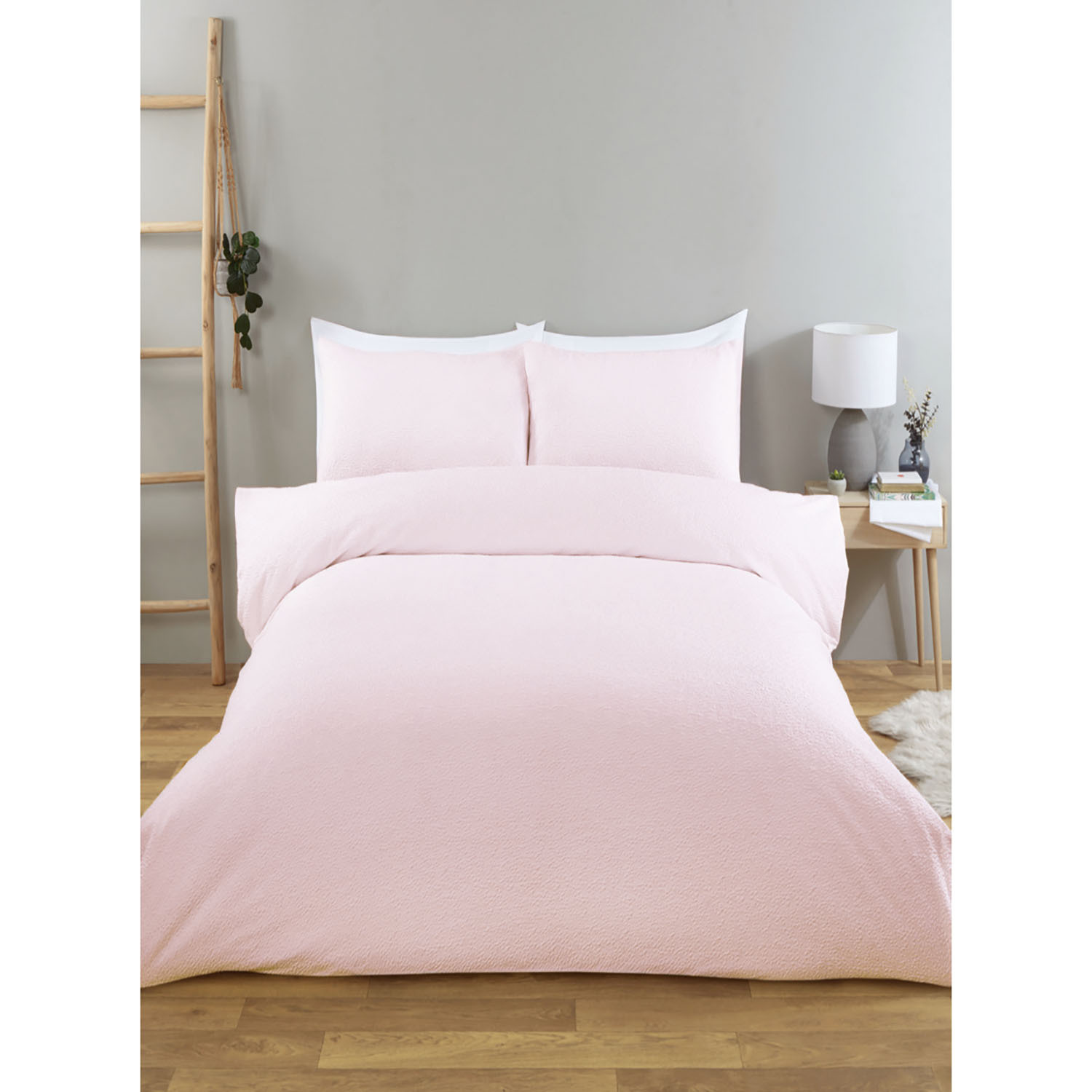 Elise Crinkle Duvet Set - Pink / Double Image 2