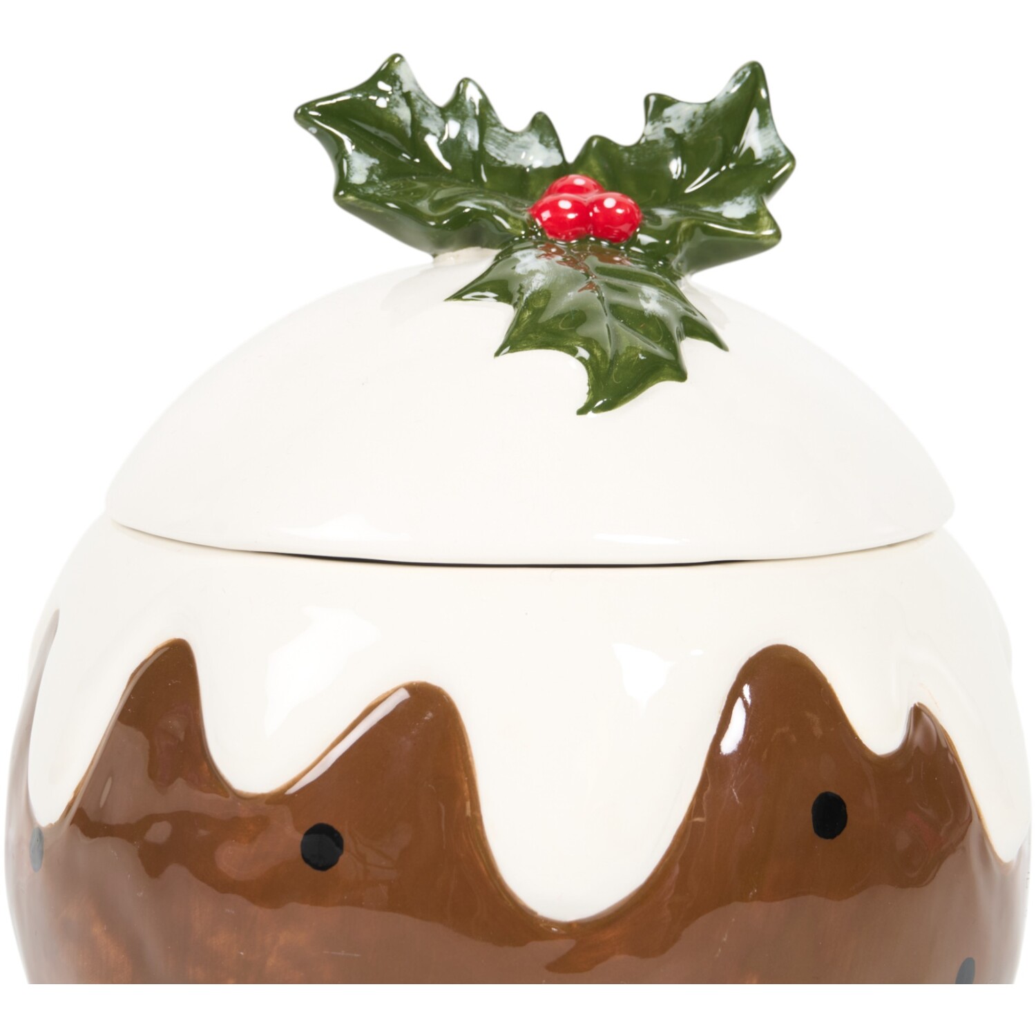 Christmas Pudding Cookie Jar Brown Image 2