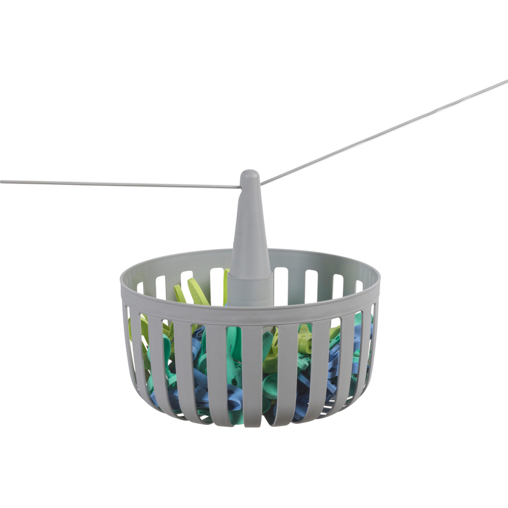 Pack of 30 Easy Grip Pegs with Basket - Grey Image 5