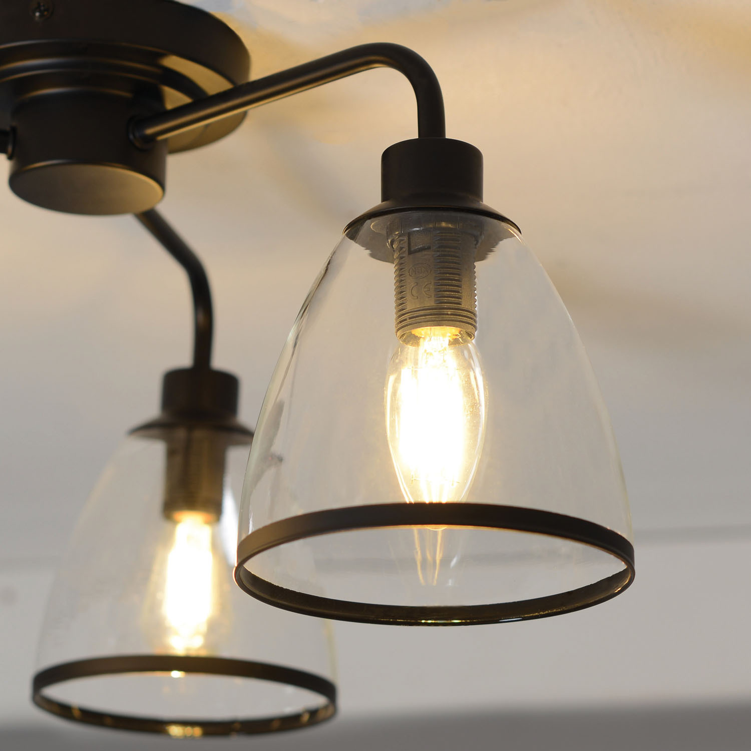 Black Edge 3 Light Ceiling Fitting Image 3