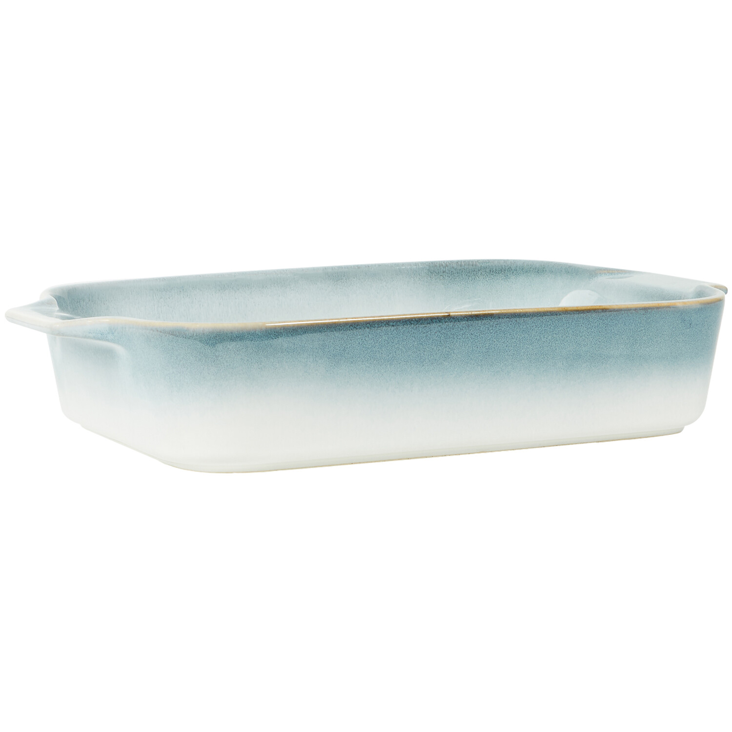 Santorini Reactive Glaze Roaster - Blue and White / Large Image 4