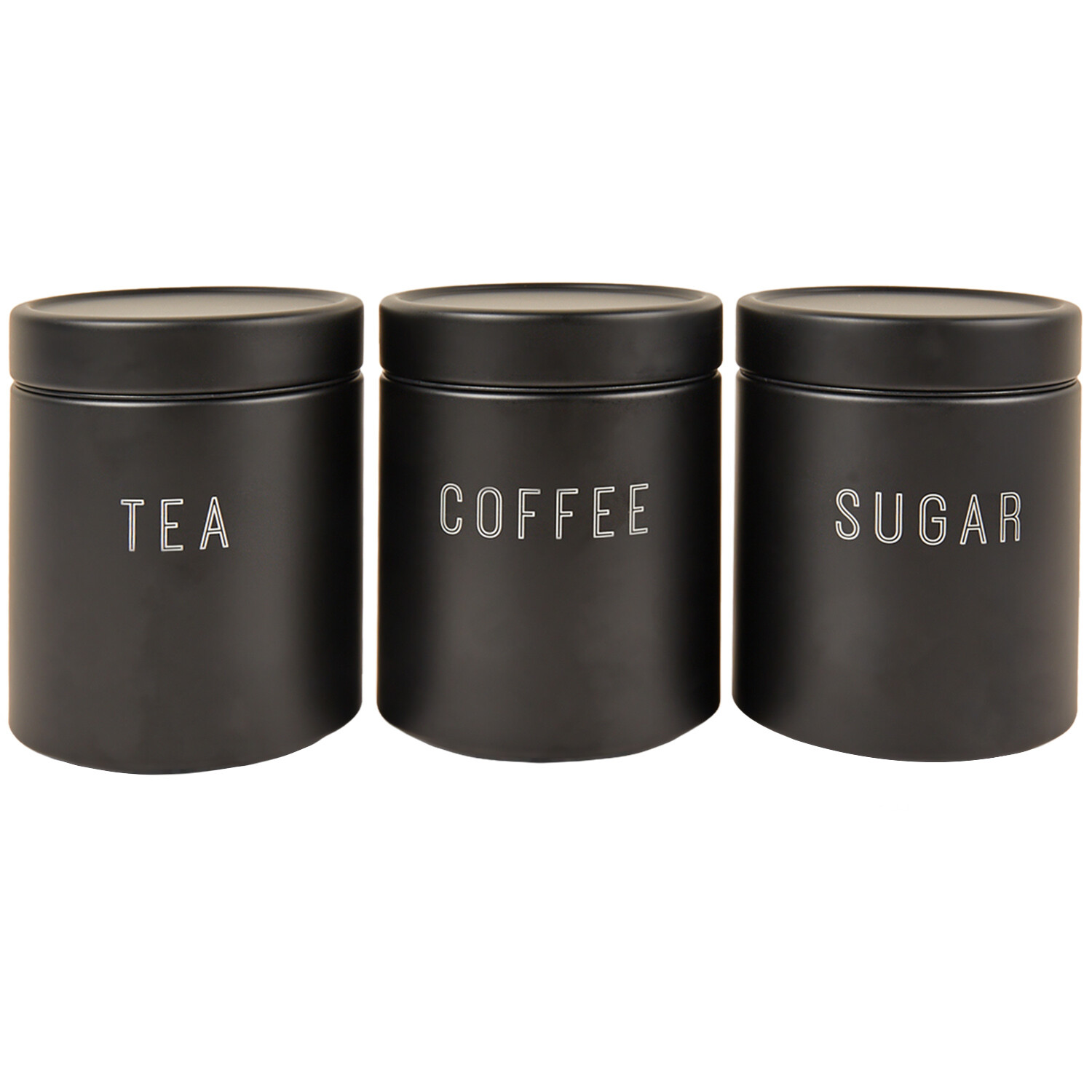 Set of 3 Kitchen Master Stacking Canisters - Black Image 1