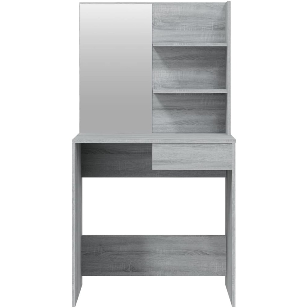 Walplus Single Drawer 2 Shelf Grey Sonoma Dressing Table with Mirror Image 6