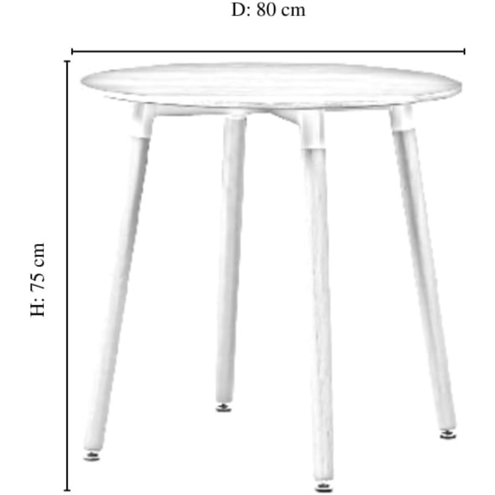 Life Interiors Halo Lorenzo White and Brown Wood and Plastic 4 Seater Round Dining Set Image 7