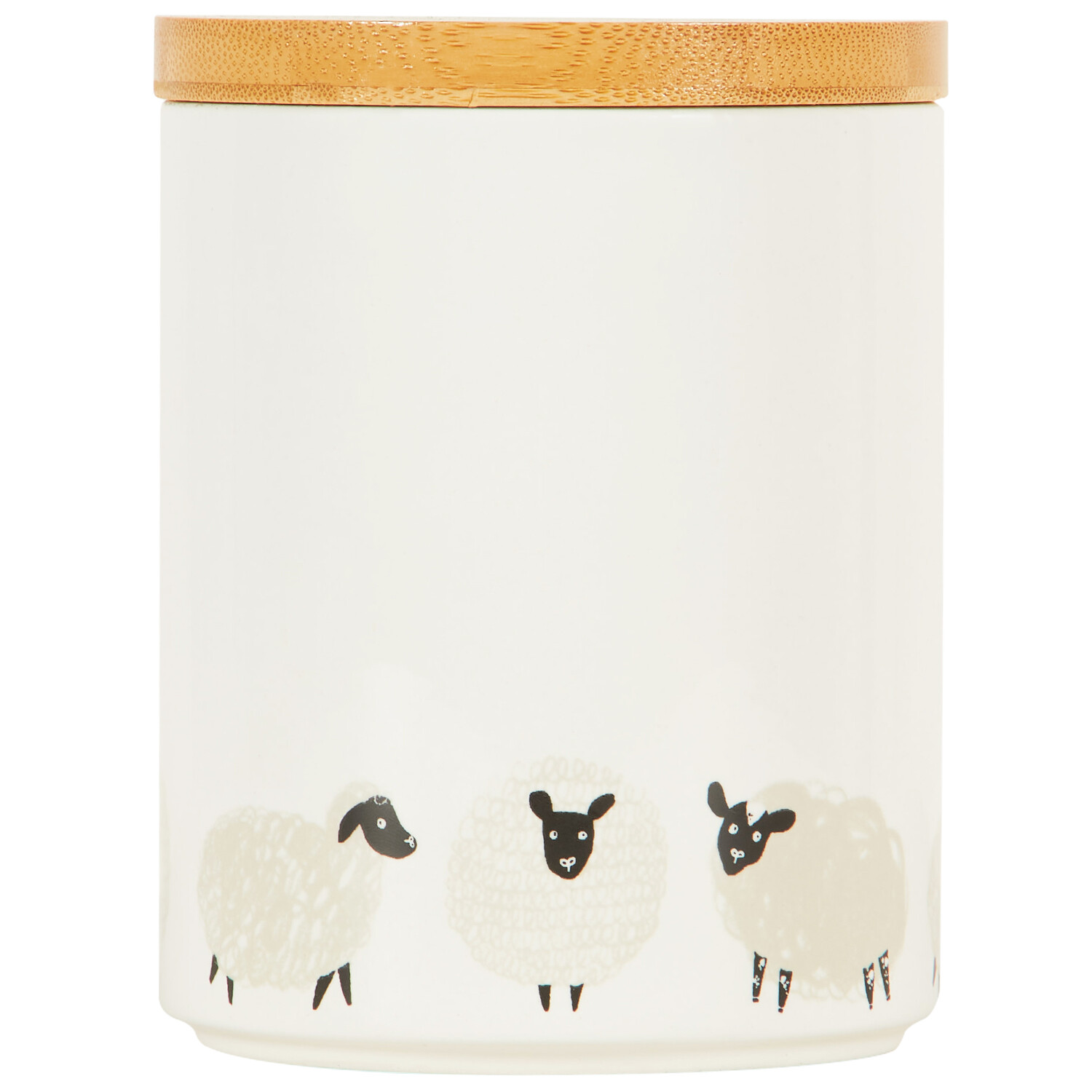 Highland Flock Canister with Bamboo Lid - White / Tea Image 3