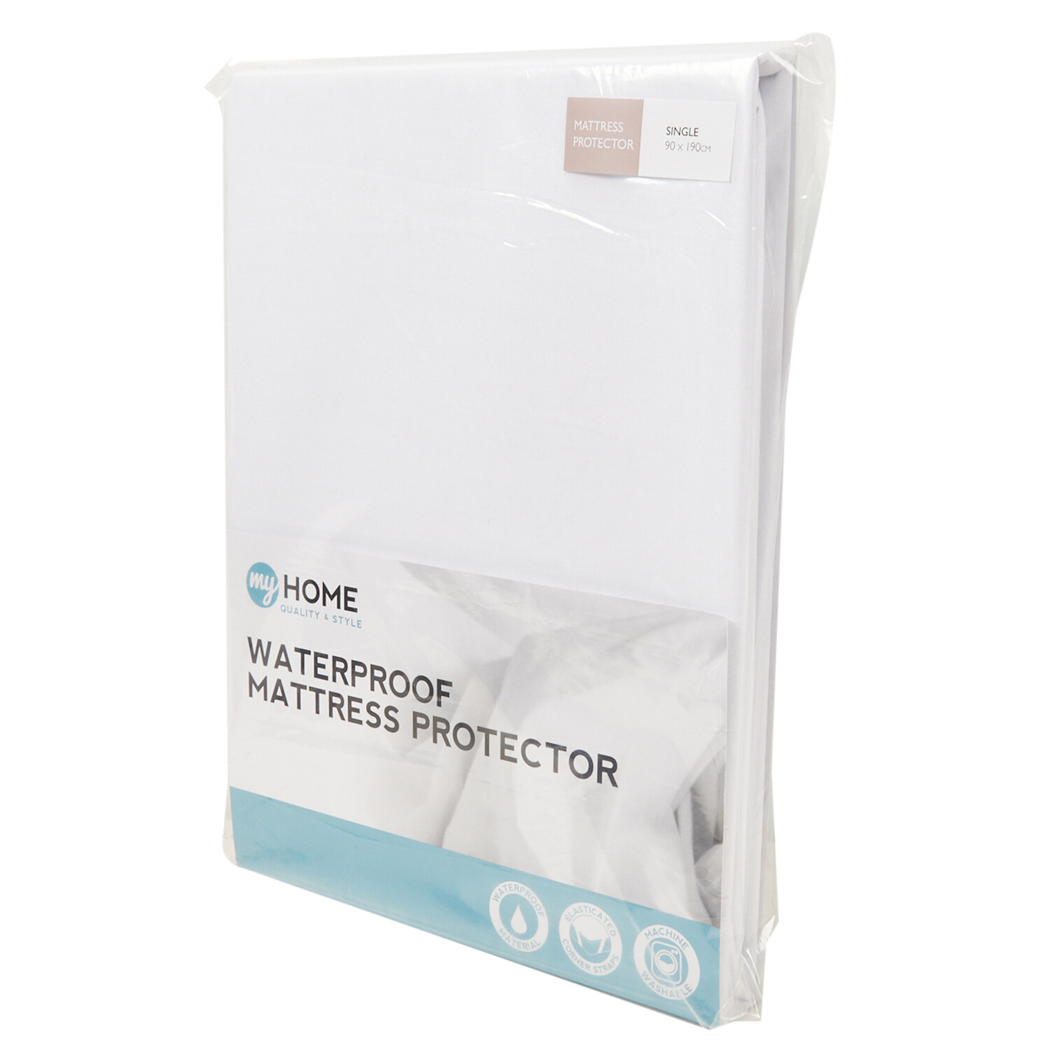 My Home Waterproof Mattress Protector - White / Single Image 2