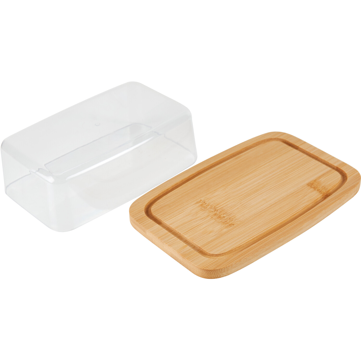 Butter Dish with Bamboo Cutting Board - Natural Image 2