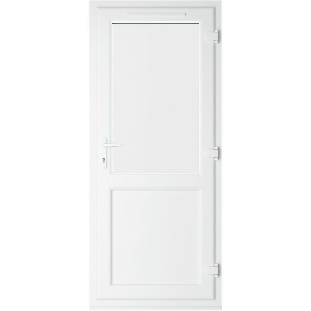Crystal Agate and White Half Glass LH Open Clear Double Glazed Door 920 x 2090mm Image 3