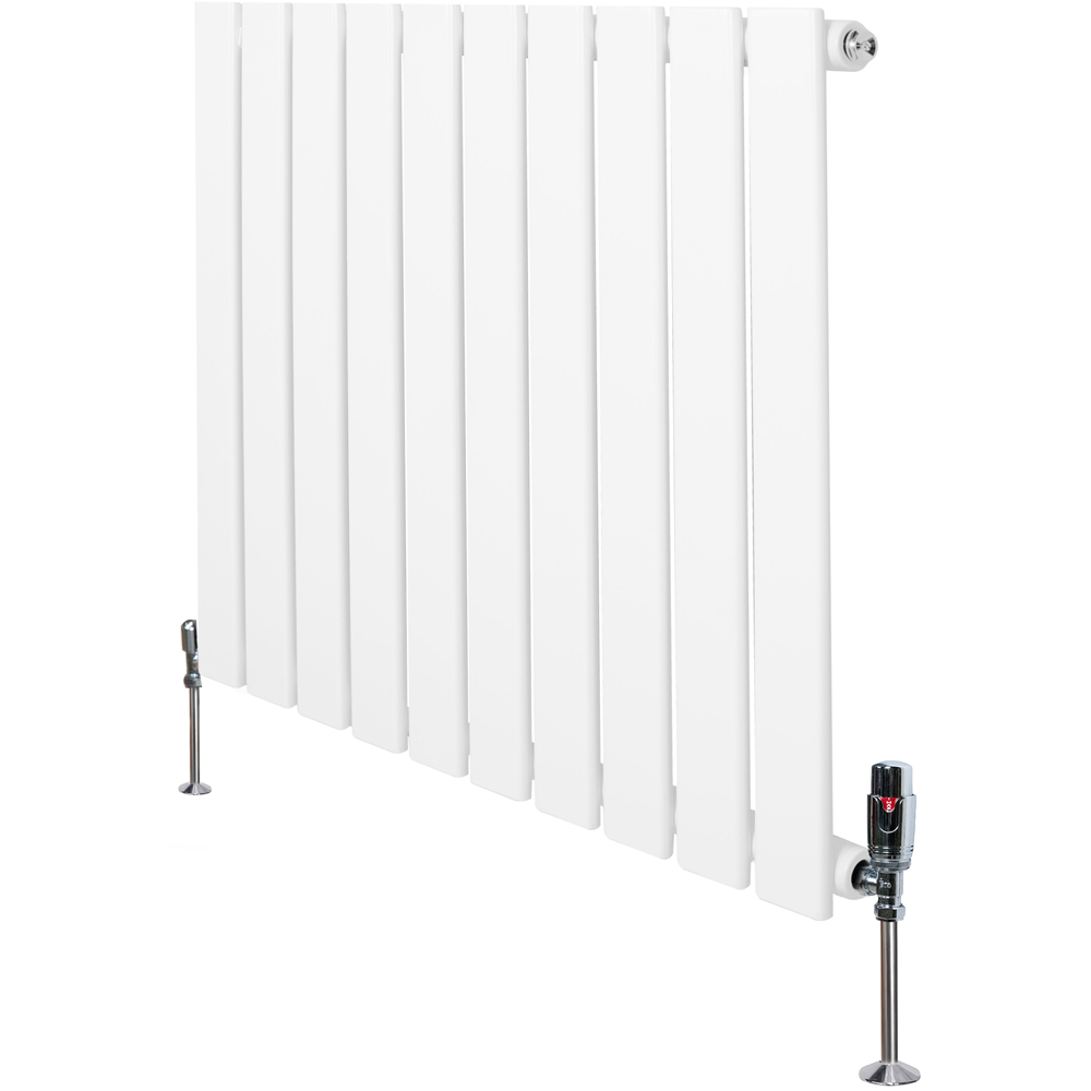 MonsterShop Flat White Single Column Radiator and Valves 600 x 700mm Image 3