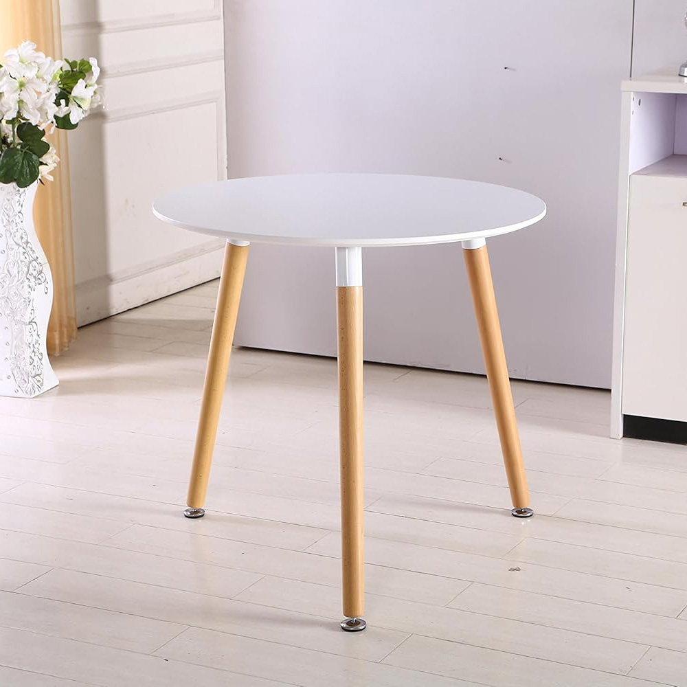 Life Interiors Halo Lorenzo White and Grey Wood and Plastic 2 Seater Round Dining Set Image 4