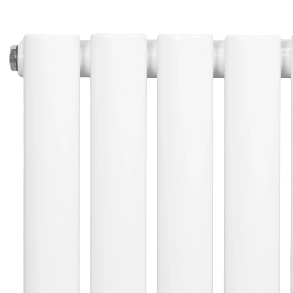 MonsterShop White Oval Single Column Radiator and Chrome Valve Set 3310 BTU 600 x 1020mm Image 4