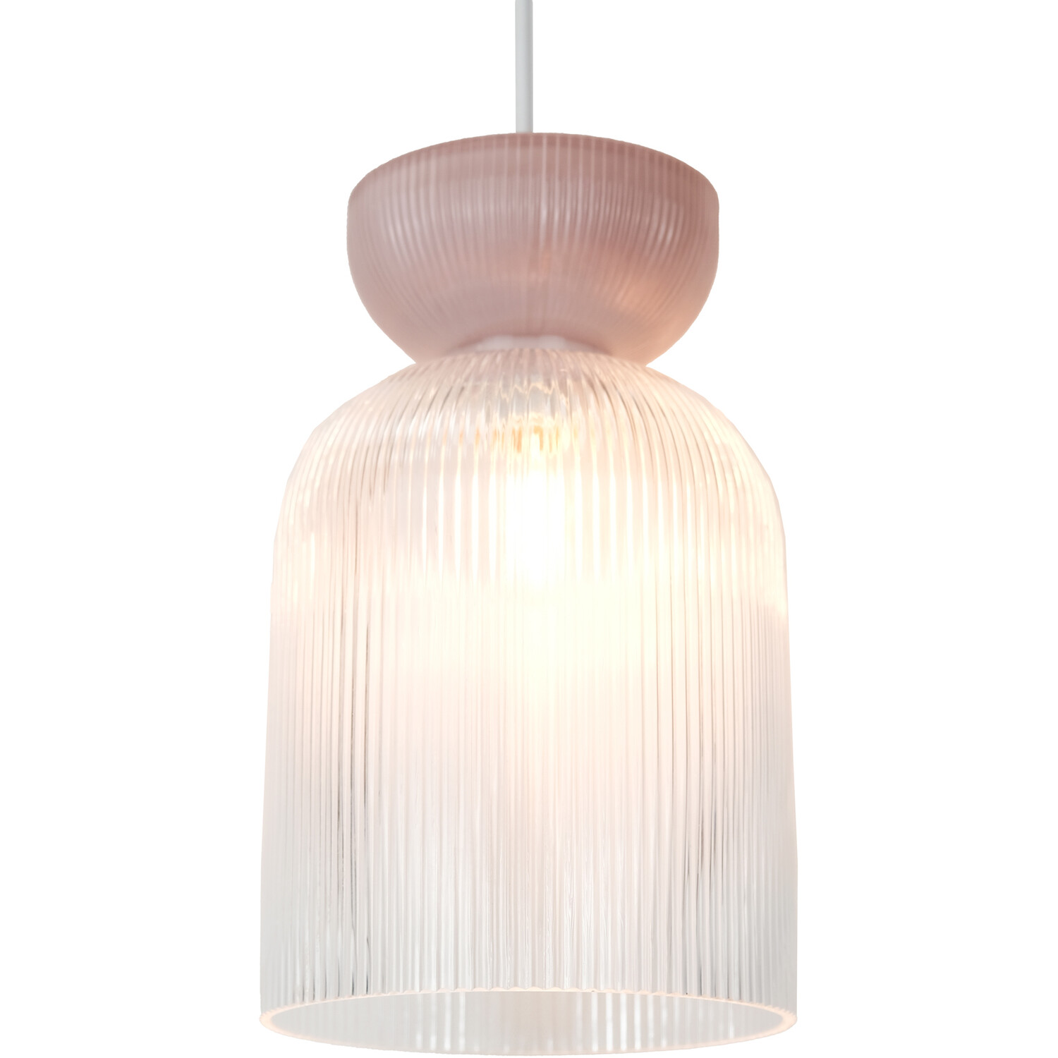 Cerelia Glass Pendant - Pink and Clear Image 6