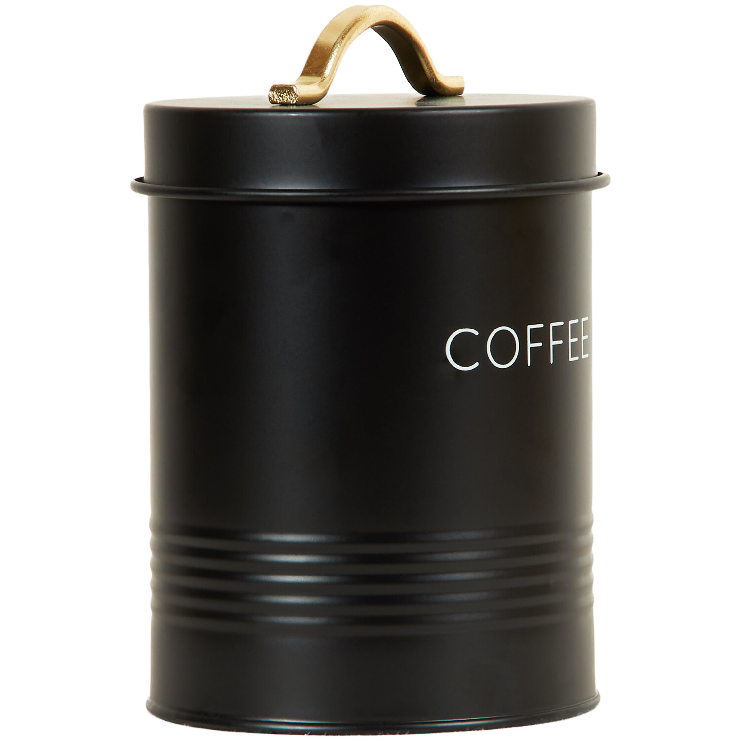 Ribbed Canister Bin - Black / Coffee Image 2