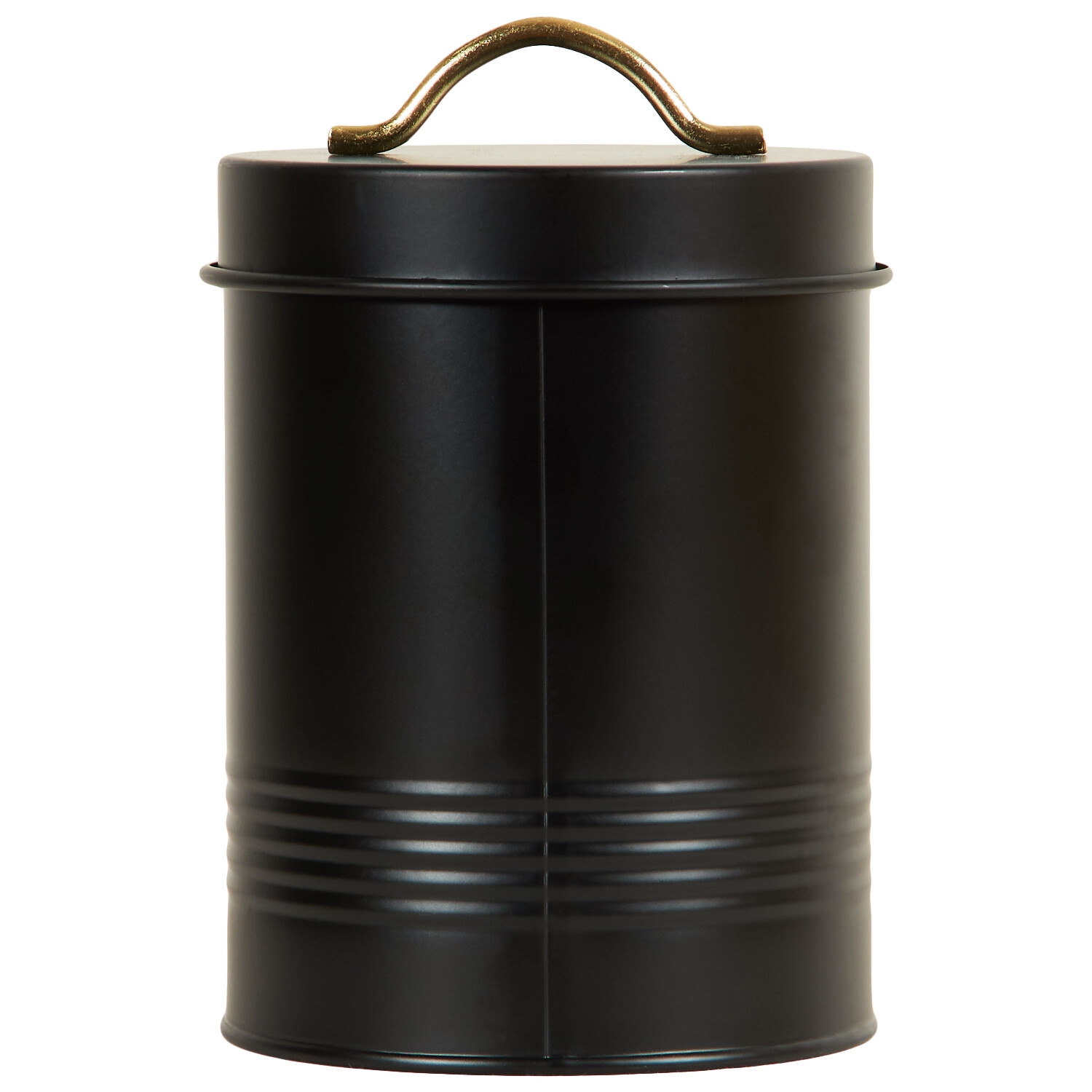 Ribbed Canister Bin - Black / Coffee Image 3