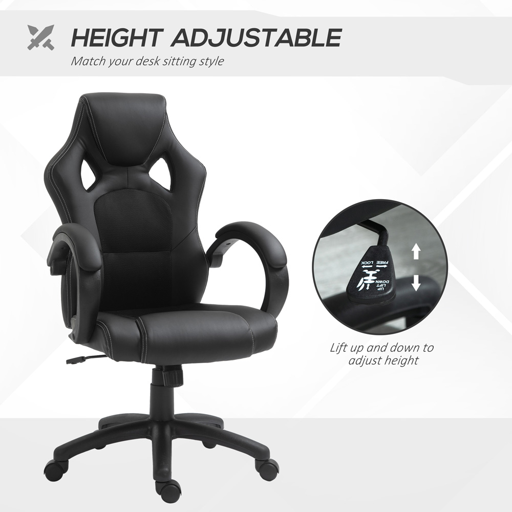 Portland Black High Back Faux Leather Home Gaming Chair Image 7