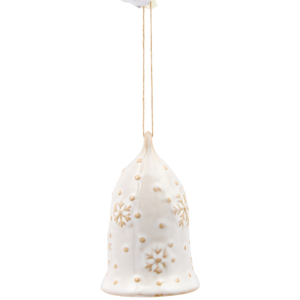 Snowflake Bell Hanger Cream Image 2