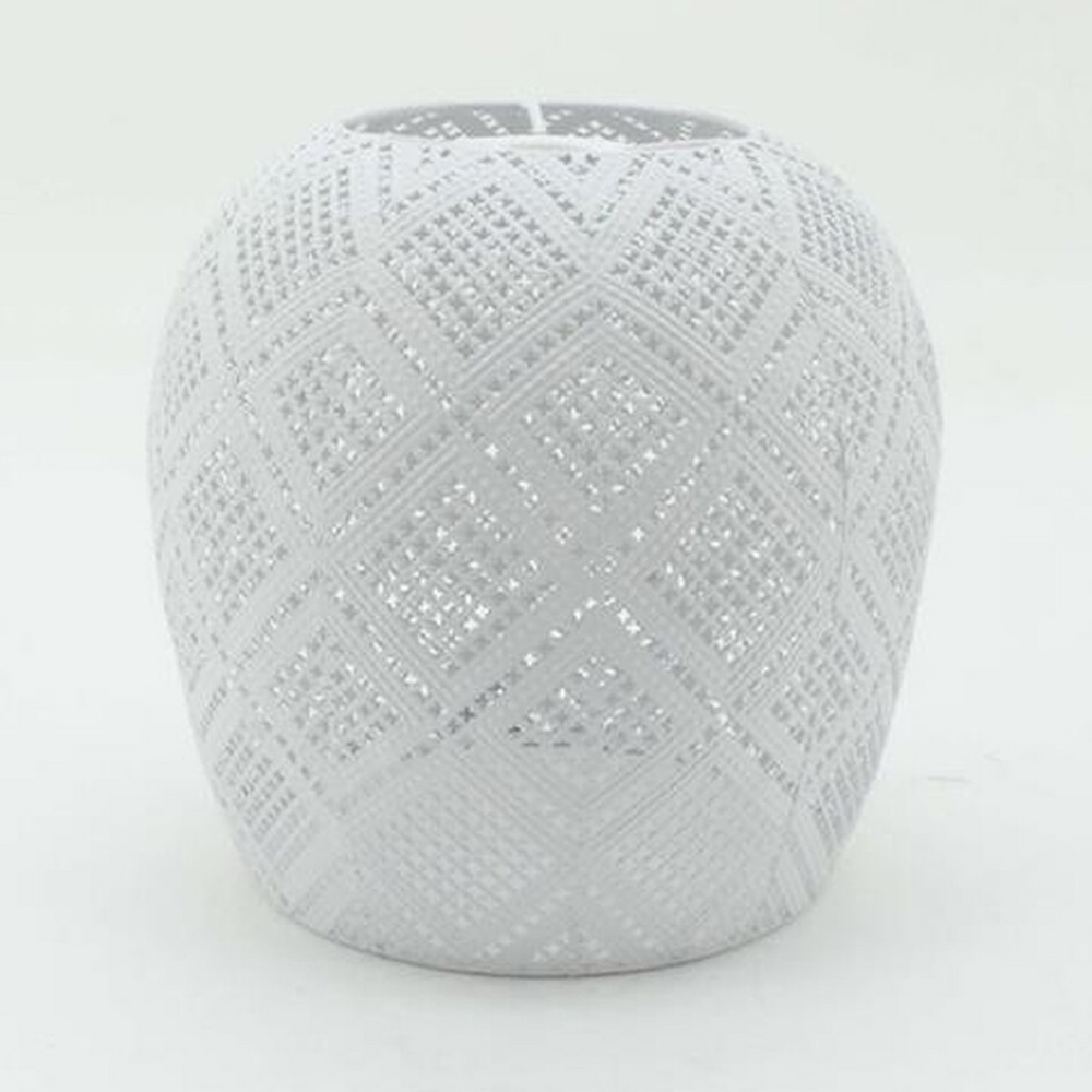 White Geometric Domed Pendant Light Image 2