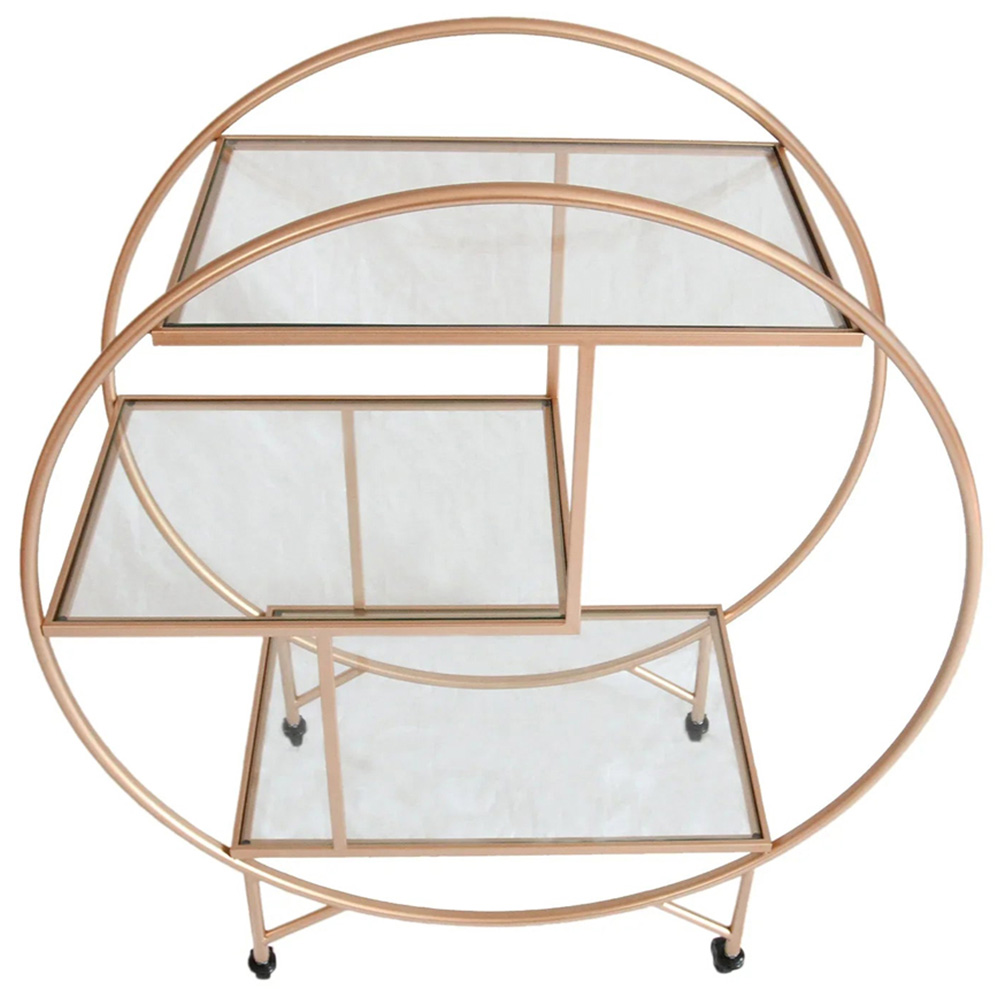 MonsterShop Rose Gold 3-Tier Large Bar Cart Image 2