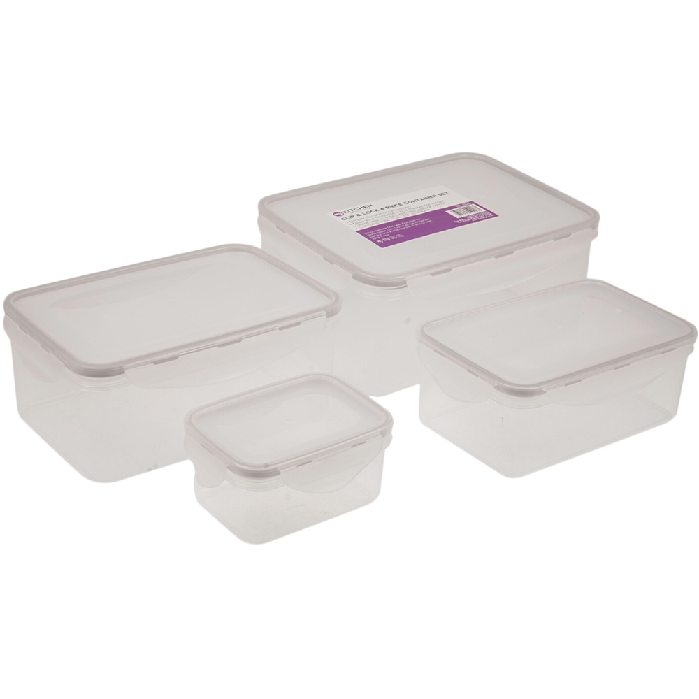 My Kitchen 4 Piece Clip and Lock Food Container with Lid Image 2