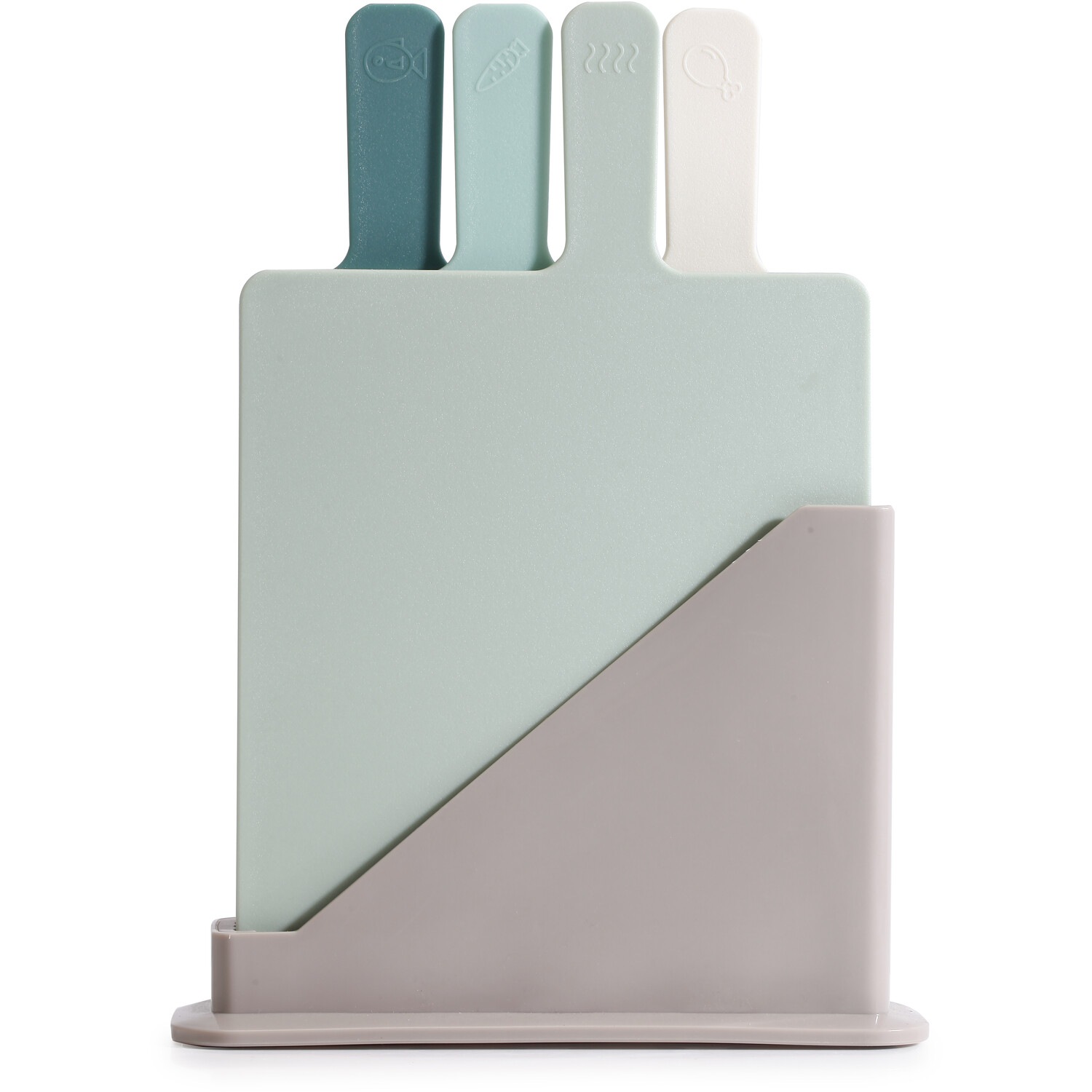 4 Piece Chopping Board Set with Stand Image 2