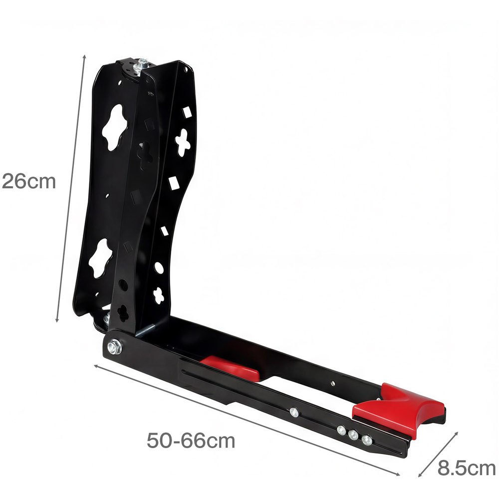 Monvelo Black Carbon Steel Foldable Adjustable Wall Mounted Swivel Bike Rack Image 9