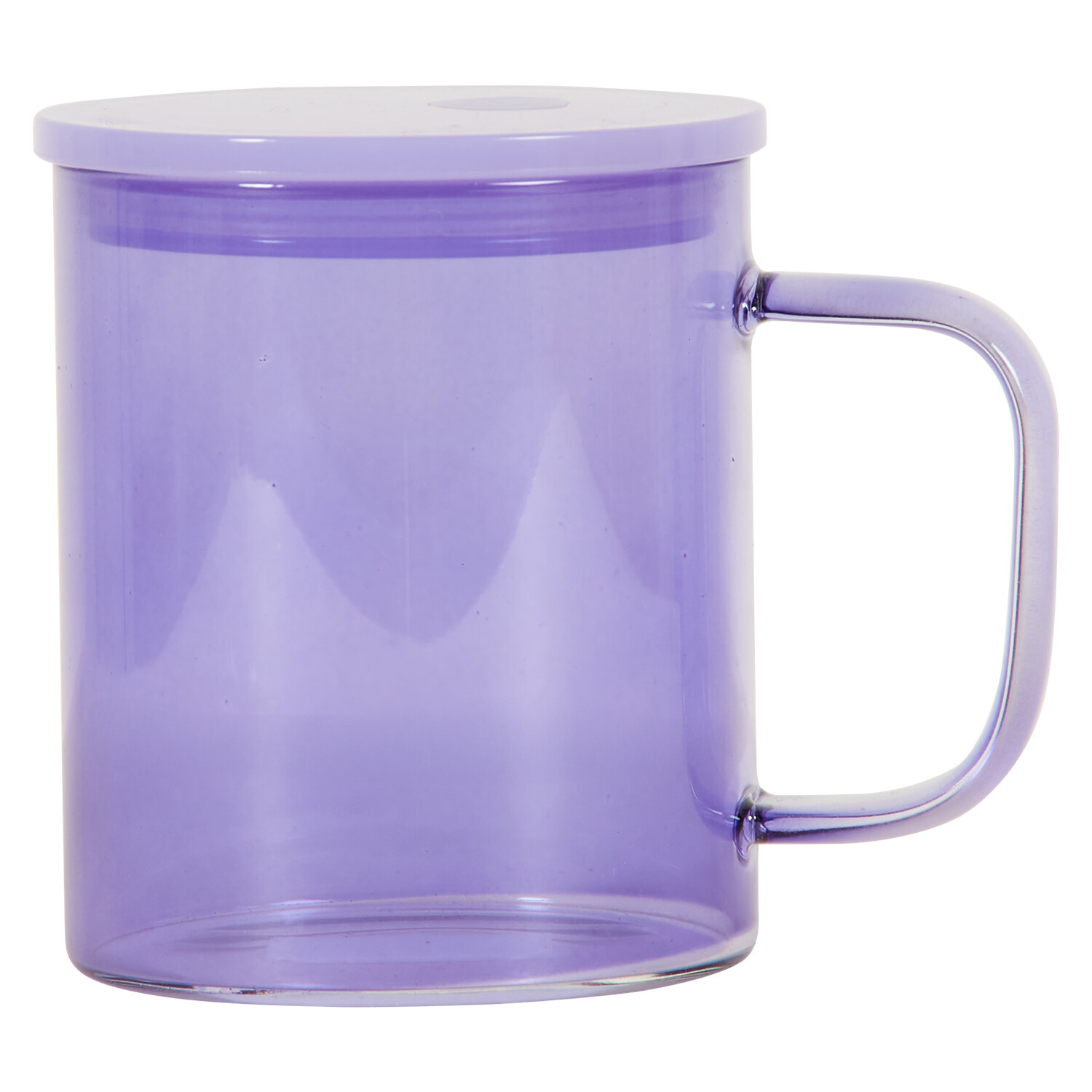Colour Glass Mug with Plastic Lid 450ml - Multicolour Image 10