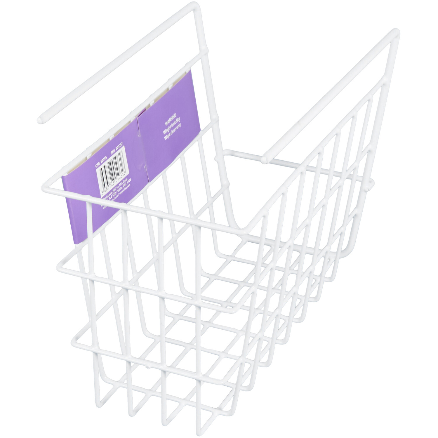 White Metal Wire Storage Basket - White Image 3