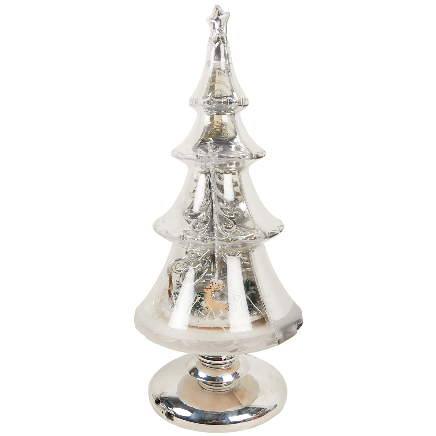 LED Musical Tree with Winter Scene - Silver Image 2