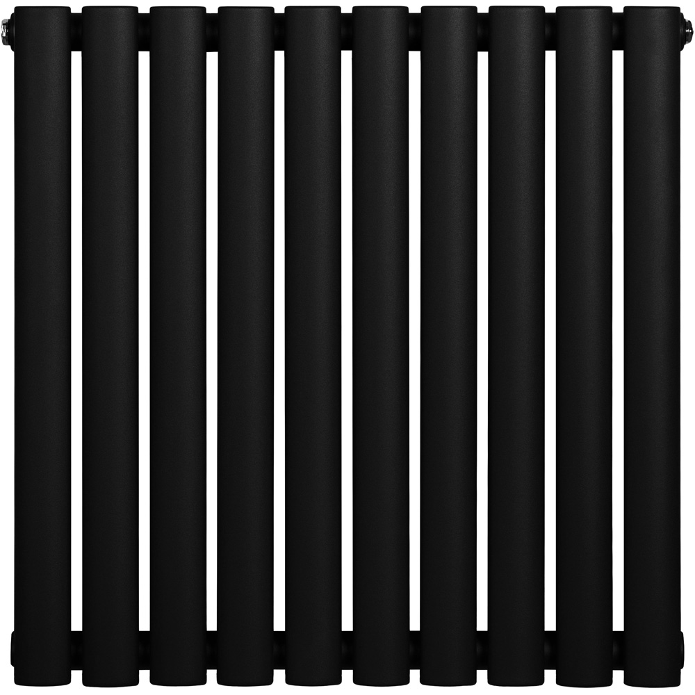 MonsterShop 1950 BTU Black Oval Single Column Radiator 600 x 600mm | Wilko