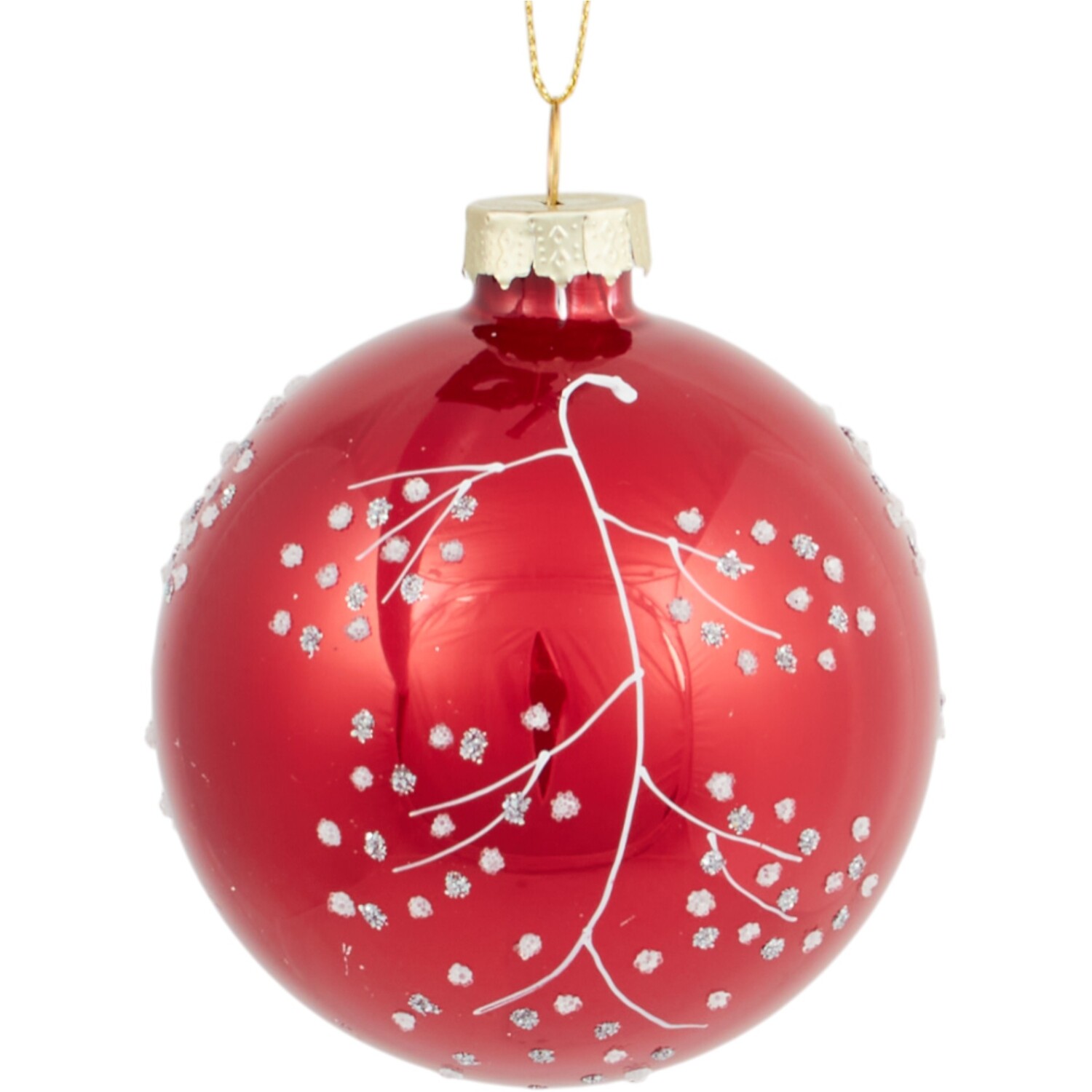 Ruby Red Glitter Design Bauble Image 2