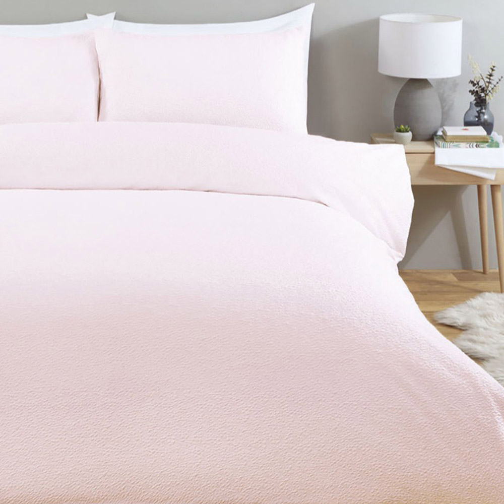 Elise Crinkle Duvet Set - Pink / King Image 5