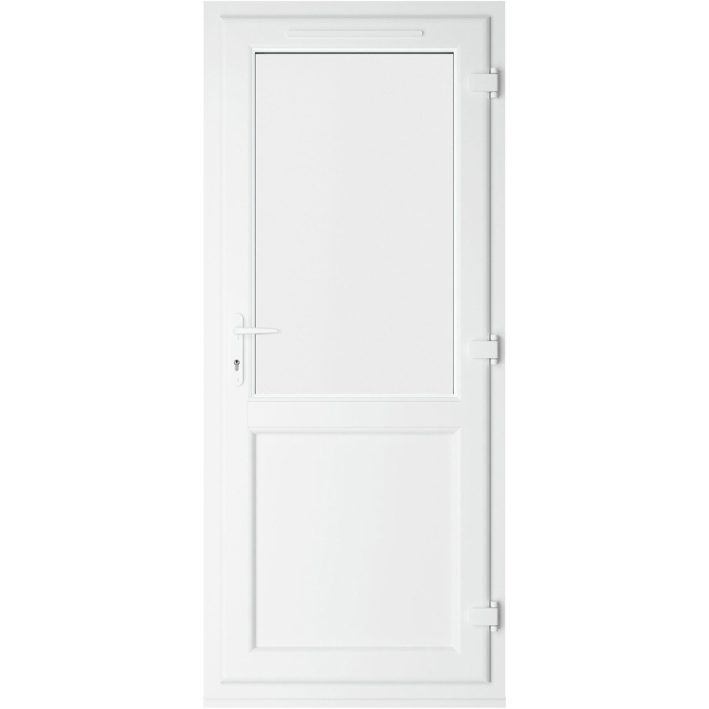 Crystal Agate and White Half Glass LH Open Clear Triple Glazed Door 890 x 2090mm Image 3