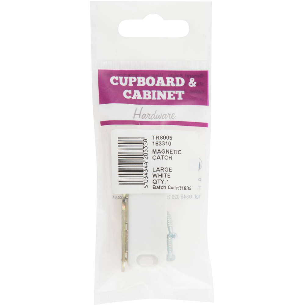 Hiatt White Large Magnetic Door Catch  Image 2