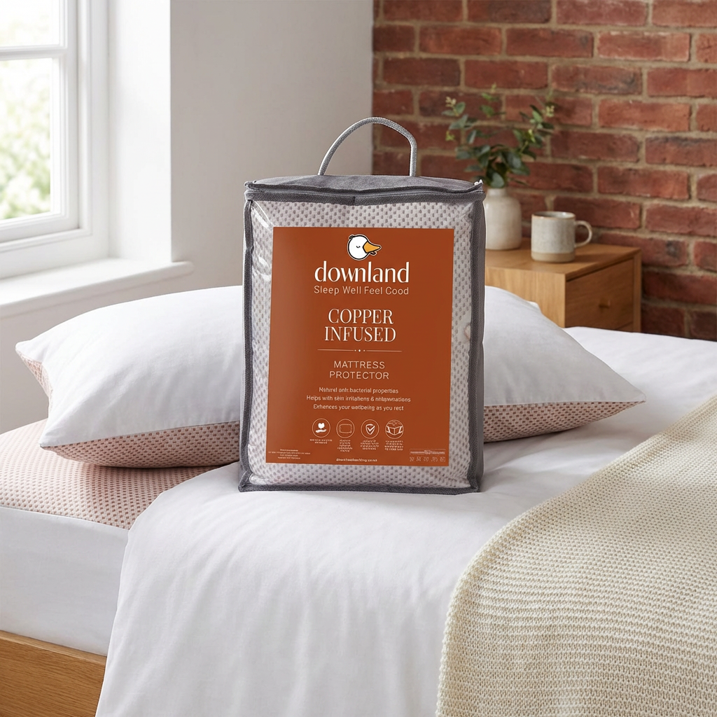 Downland Copper Infused Mattress Protector White Superking Image 5