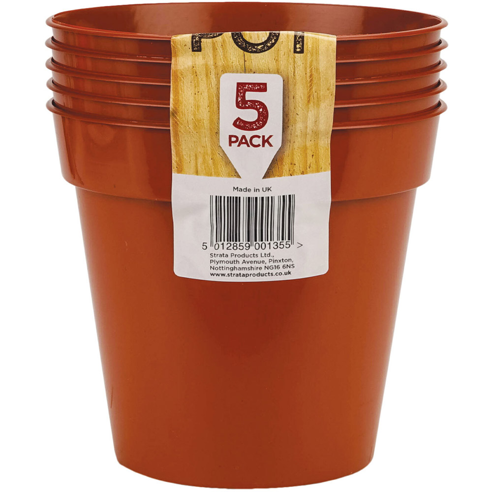 Terracotta Plastic Grow Pots 13cm 5 Pack Image