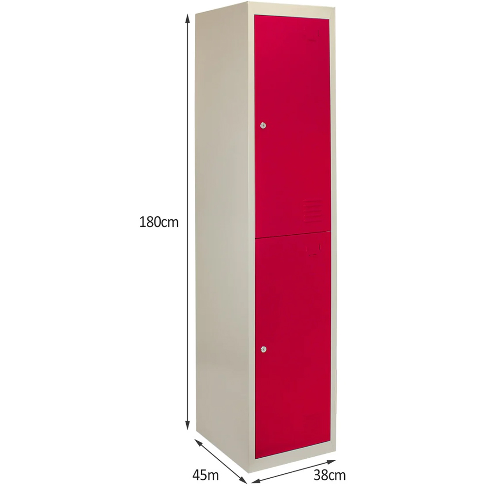 MonsterShop 2 Door Red Metal Storage Locker Image 6