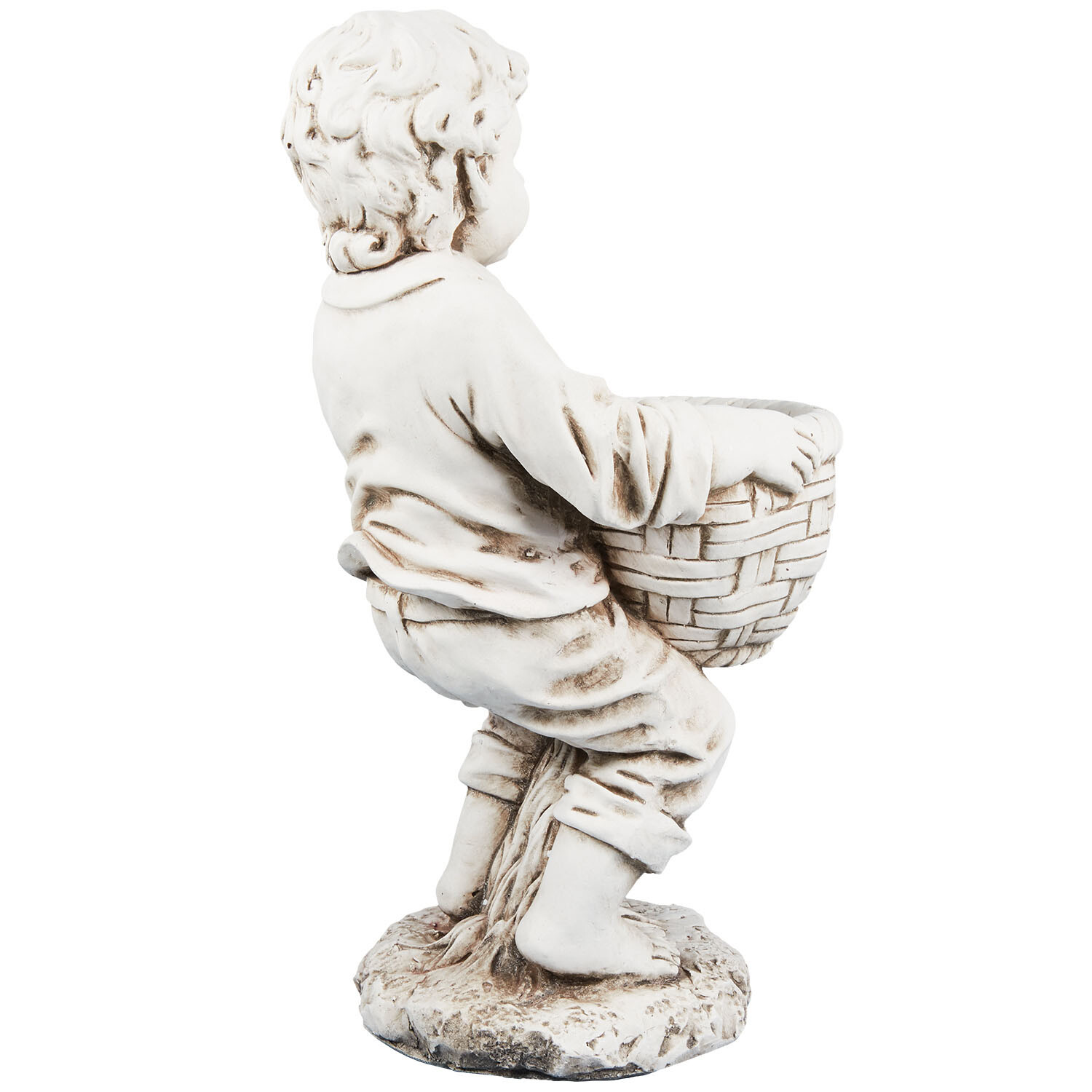 Boy Carrying Basket - White Image 2