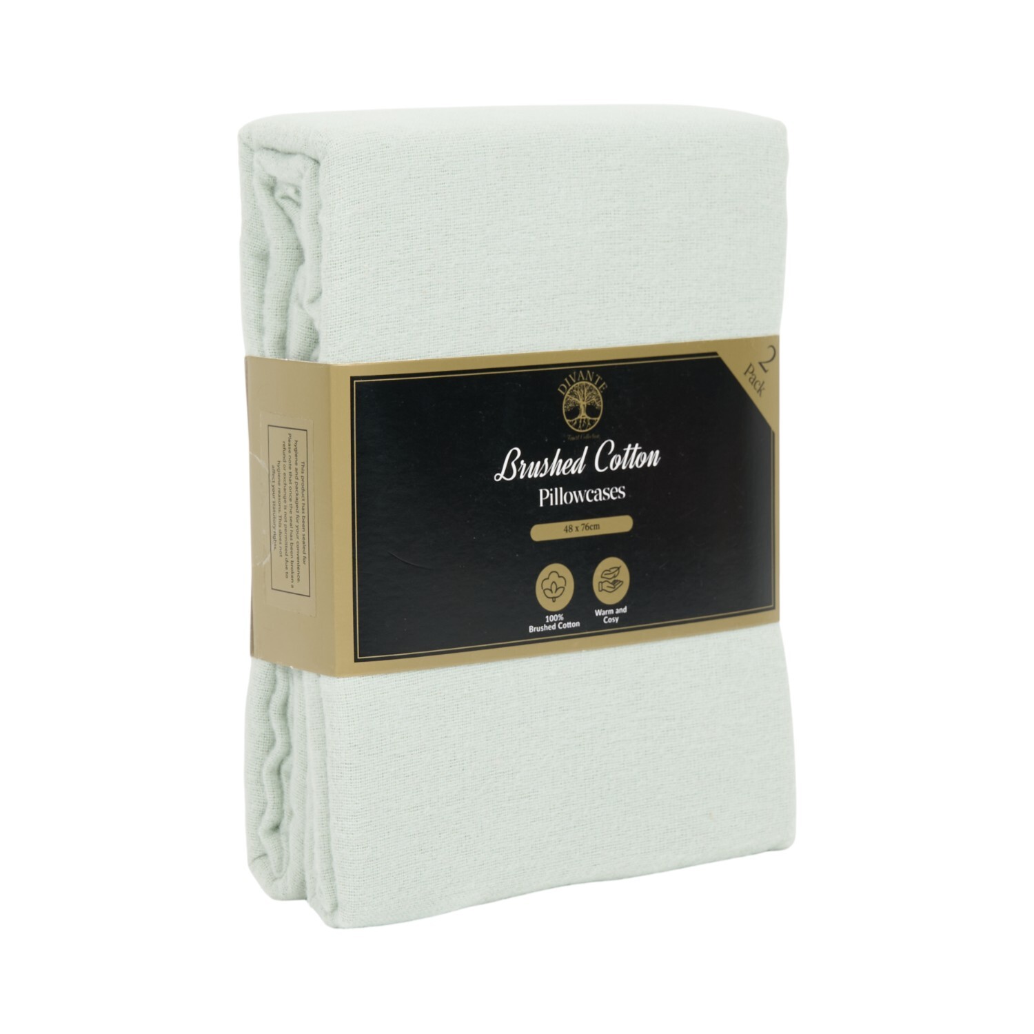 Pack of 2 Brushed Cotton Pillowcases Sage Image 2